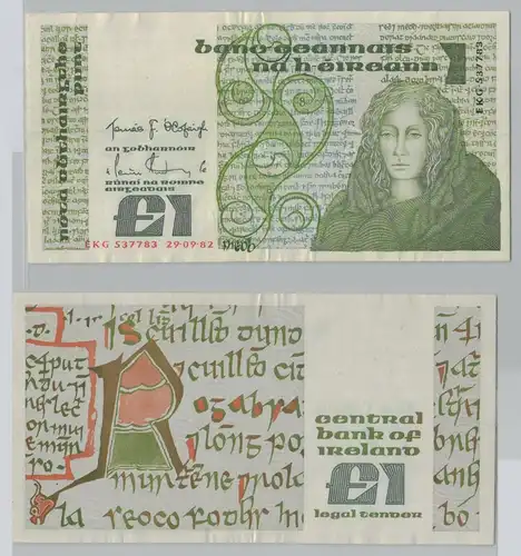 1 Pound Pfund Banknote Bank of Irland 29.09.1982 Pick 70c (153549)