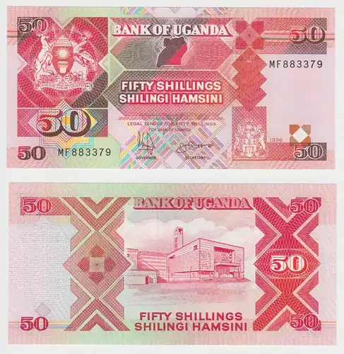 50 Shillings Banknote Uganda 1996  Pick 30c bankfrisch UNC (153354)