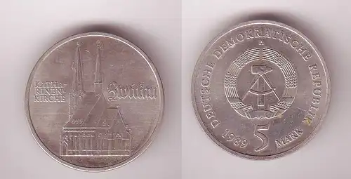 DDR Gedenk Münze 5 Mark Zwickau Katharinenkirche 1989 (115290)