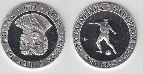 2000 Pesetas Silbermünze Spanien Olympiade Barcelona 1992, 1990 (114349)