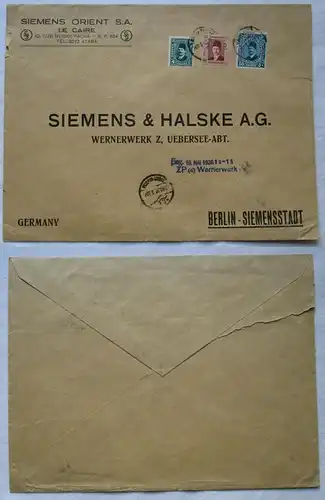 124362 Firmen Brief von Siemens Ägypten nach Berlin Siemensstadt 1938