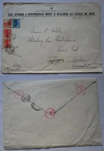 124618 Firmen Brief Bergbau Ministerium Rumänien nach Berlin Siemensstadt 1939