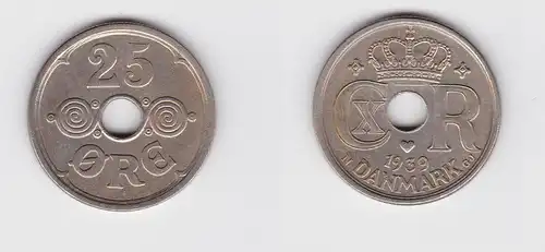 25 Öre Kupfer Nickel Münze Dänemark 1939 (133345)