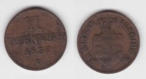 2 Pfennig Kupfer Münze Sachsen-Altenburg 1852 F f.ss (142848)