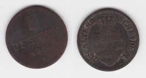1 Pfennig Kupfer Münze Sachsen-Altenburg 1865 B ss (142858)