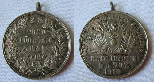 Medaille Treu für König und Vaterland Verein Militairs Kaufungen 1859 (129554)