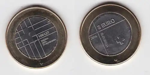 3 Euro Bi-Metall Slowenien 2016 150 Jahre Rotes Kreuz (143271)