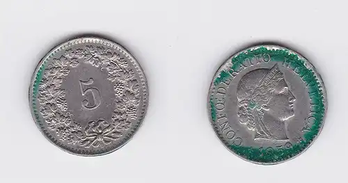 5 Rappen Kupfer Nickel Münze Schweiz 1959 B (117708)