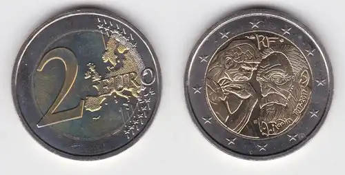 2 Euro Bi-Metall Münze Frankreich 2017 100.Todestag Auguste Rodin (137381)
