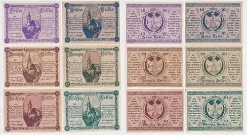 6x 10, 20 und 50 Heller Banknote Klein-Pöchlarn 29.03.1920 (138720)