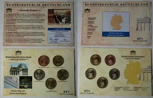 BRD Sonder-Satz zur "Deutschen Einheit" mit 5 Medaillen + Zertifikat (109583)