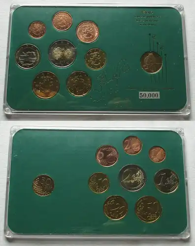 KMS Kursmünzensatz Euro-Ländersatz Finnland + 50 Penniä vergoldet (109234)