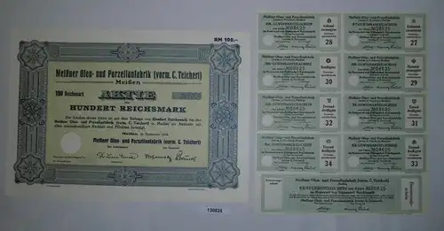 100 RM Aktie Meißner Ofen- und Porzellanfabrik (vorm.C.Teichert) 1934 (130835)