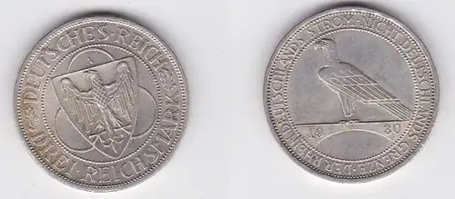 Silbermuenze 3 Mark Der Rhein 1930 A (141870)