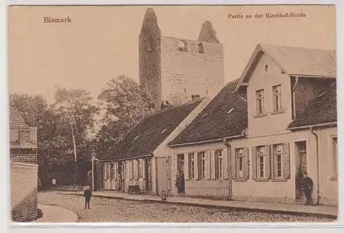 83729 Ak Bismark in Pommern Partie an der Kirchhof Strasse um 1930