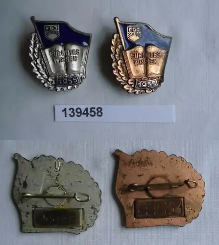DDR Abzeichen "für gutes Wissen" nummeriert in Silber & Bronze (139458)