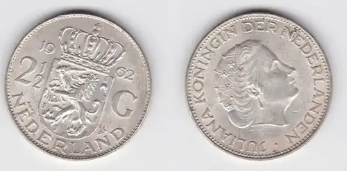 2 1/2 Gulden Silber Münze Niederland 1962 (155114)