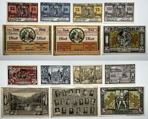 7 Banknoten Notgeld Stadt Thale am Harz Walpurgis um 1921 (154861)