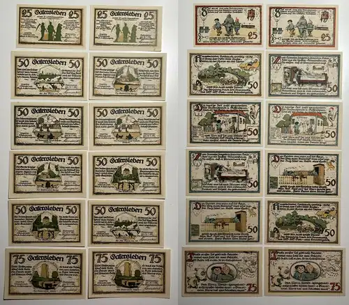 12 Banknoten Notgeld der Gemeinde Gatersleben 1921 (155471)
