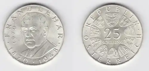 25 Schilling Silber Münze Österreich 1970 Franz Lehar 1870-1948 (155536)