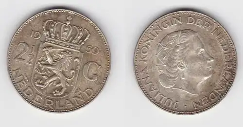 2 1/2 Gulden Silber Münze Niederland 1959 (155042)