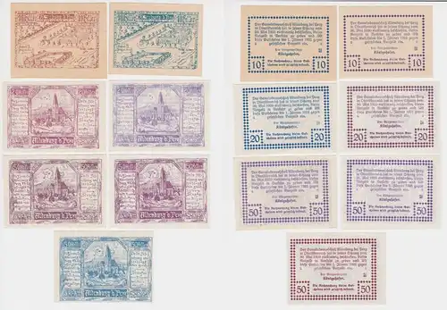 7 Banknoten 10 bis 50 Heller Notgeld Gemeinde Altenburg bei Perg 1920 (155160)