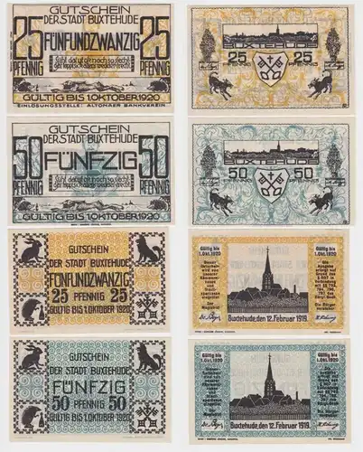4 Banknoten Notgeld Buxtehude 1919/1920 (154409)