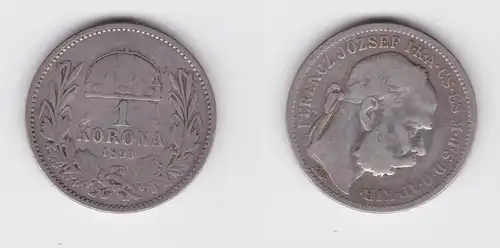 1 Krone Silber Münze Ungarn 1893 f.ss (154200)