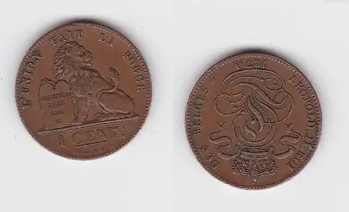 1 Centimes Kupfer Münze Belgien 1870 (134121)