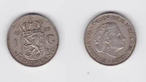 1 Gulden Silber Münze Niederland 1955 (134605)