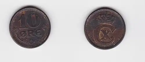 10 Öre Silber Münze Dänemark 1916 (132375)