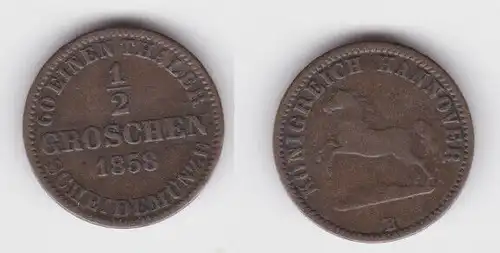 1/2 Groschen Silber Münze Hannover 1858 B ss (142822)