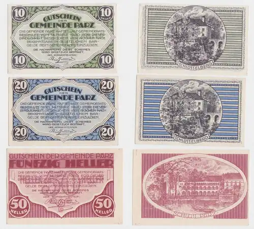 10, 20 und 50 Heller Banknote Parz (154592)