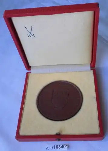 DDR Porzellan Medaille MOROP Kongress Dresden 1971 im Etui (103401)