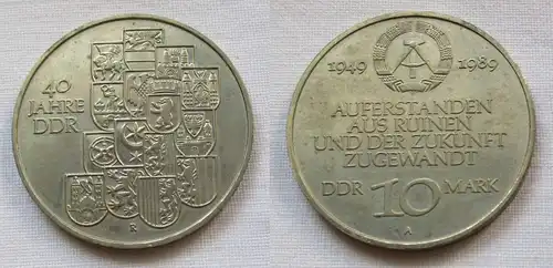 DDR Gedenk Münze 10 Mark 40.Jahrestag der DDR 1989 (124121)