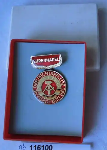 DDR Ehrennadel Organe der Rechtspflege in Silber im Etui (116100)