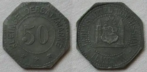 50 Pfennig Zink Münze Notgeld Lebensmittel Kommission Ilmenau (153383)