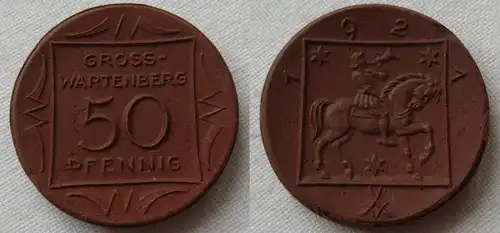 50 Pfennig Meissner Porzellan Münze Gross-Wartenberg 1921 (153843)