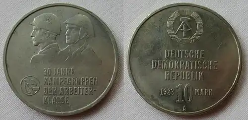 DDR Gedenk Münze 10 Mark 30 Jahre Kampfgruppen der Arbeiterklasse 1983 (103763)