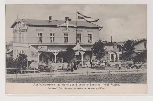 82218 Ak Hotel zur Stubbnitz Sassnitz Insel Rügen um 1910
