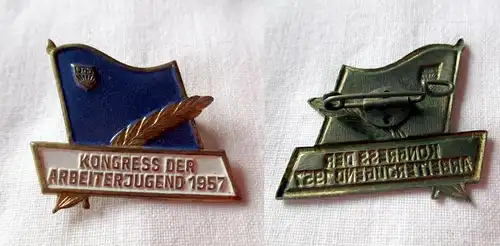 DDR FDJ Abzeichen Kongress der Arbeiterjugend 1957 (149135)