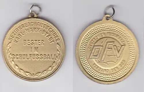 DDR Medaille DFV Bester im Schulfußball Karl Marx Stadt in Gold (124749)