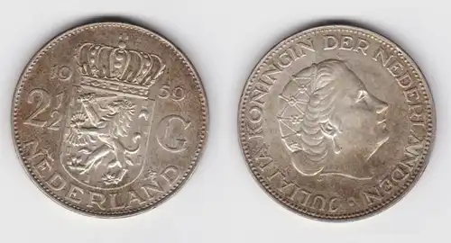 2 1/2 Gulden Silber Münze Niederland 1959 (155052)