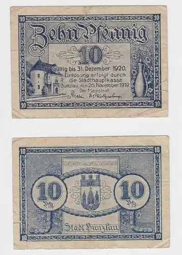 10 Pfennig Banknote Notgeld Stadt Bunzlau Bolesławiec Niederschlesien (154109)