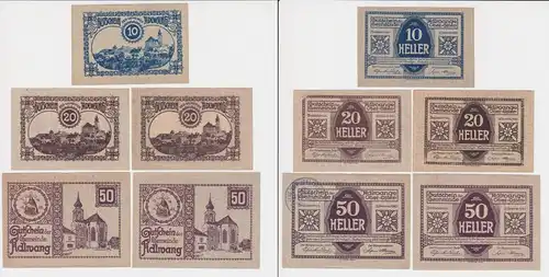 5 Banknoten 10 bis 50 Heller Notgeld Gemeinde Adlwang O.Ö. 1920 (155478)