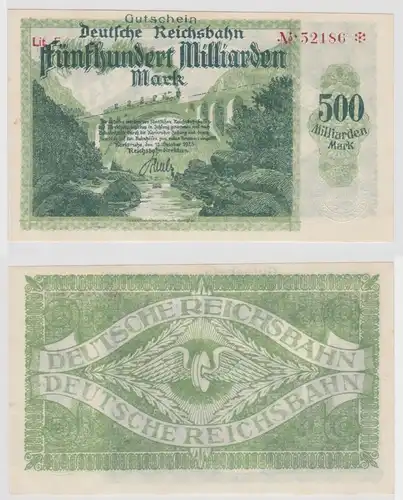 500 Milliarden Mark Banknote Reichsbahndirektion Karlsruhe 15.10.1923 (109459)