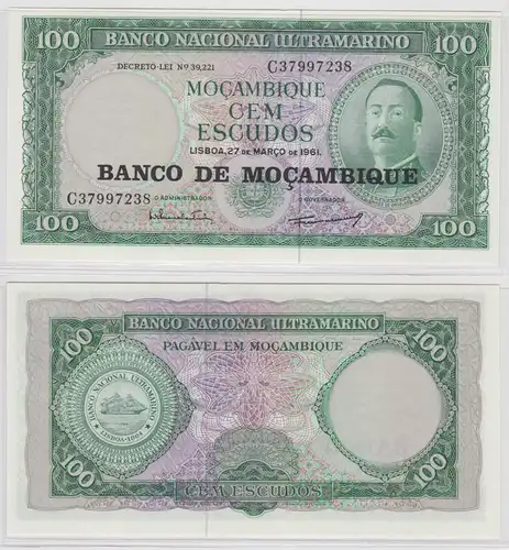 100 Escudos Banknote Mosambik Moçambique 1976 bankfrisch UNC Pick 117 (154235)