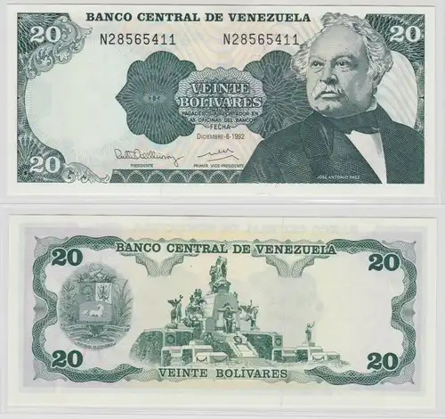 20 Bolivares Banknote Venezuela 08.12.1992 Pick 63d (154458)