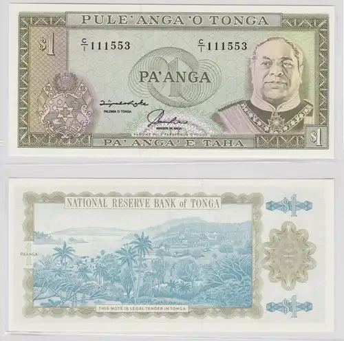 1 Pa`anga Banknote Tonga Pick 19 bankfrisch UNC (154461)