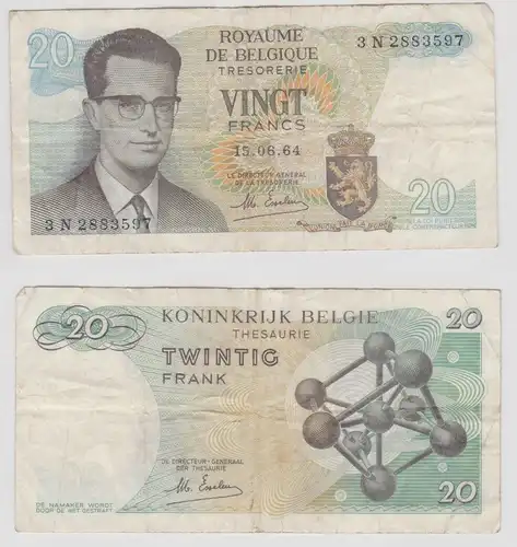 20 Francs Banknote Belgien Belgique 15.06.1964 Pick 138 (154153)